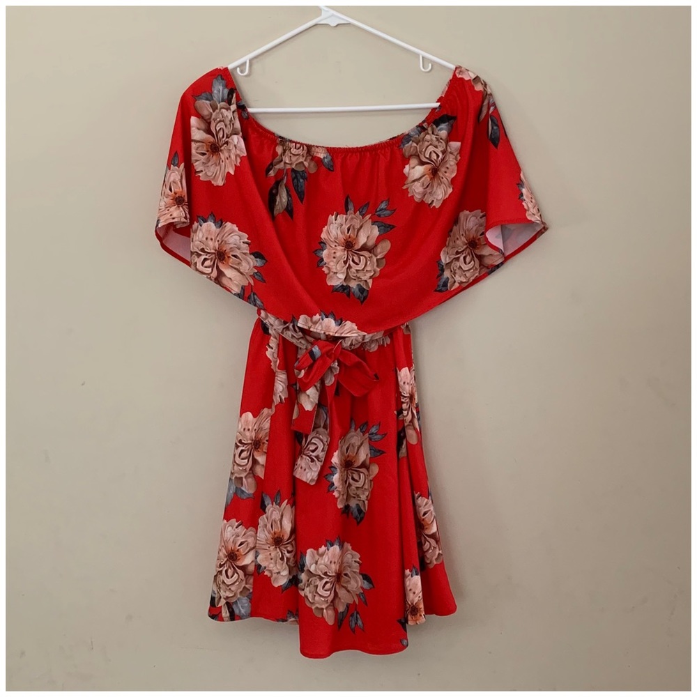 Floral off the shoulder dress